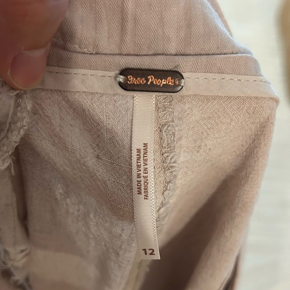 NWT Free People Calla Pleated Trousers in Stone - Size 12 - Picture 7 of 12